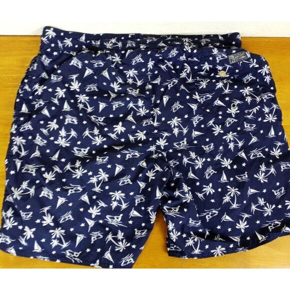 Polo Ralph Lauren Mens XL Sailboat All Over Print Swim Trunks Lined Drawstring - Picture 4 of 6